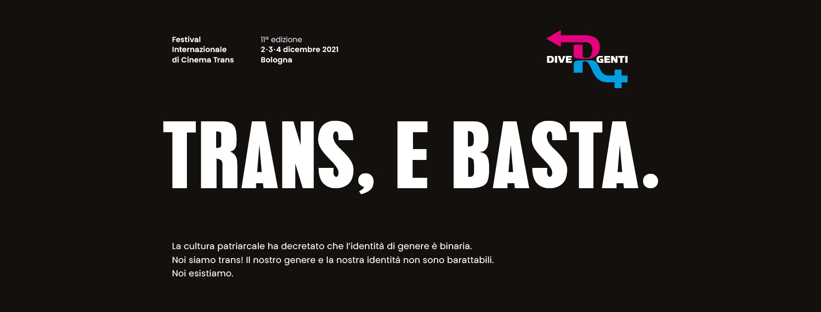 Dal 2 al 4 Dicembre torna Divergenti Festival Internazionale di Cinema Trans