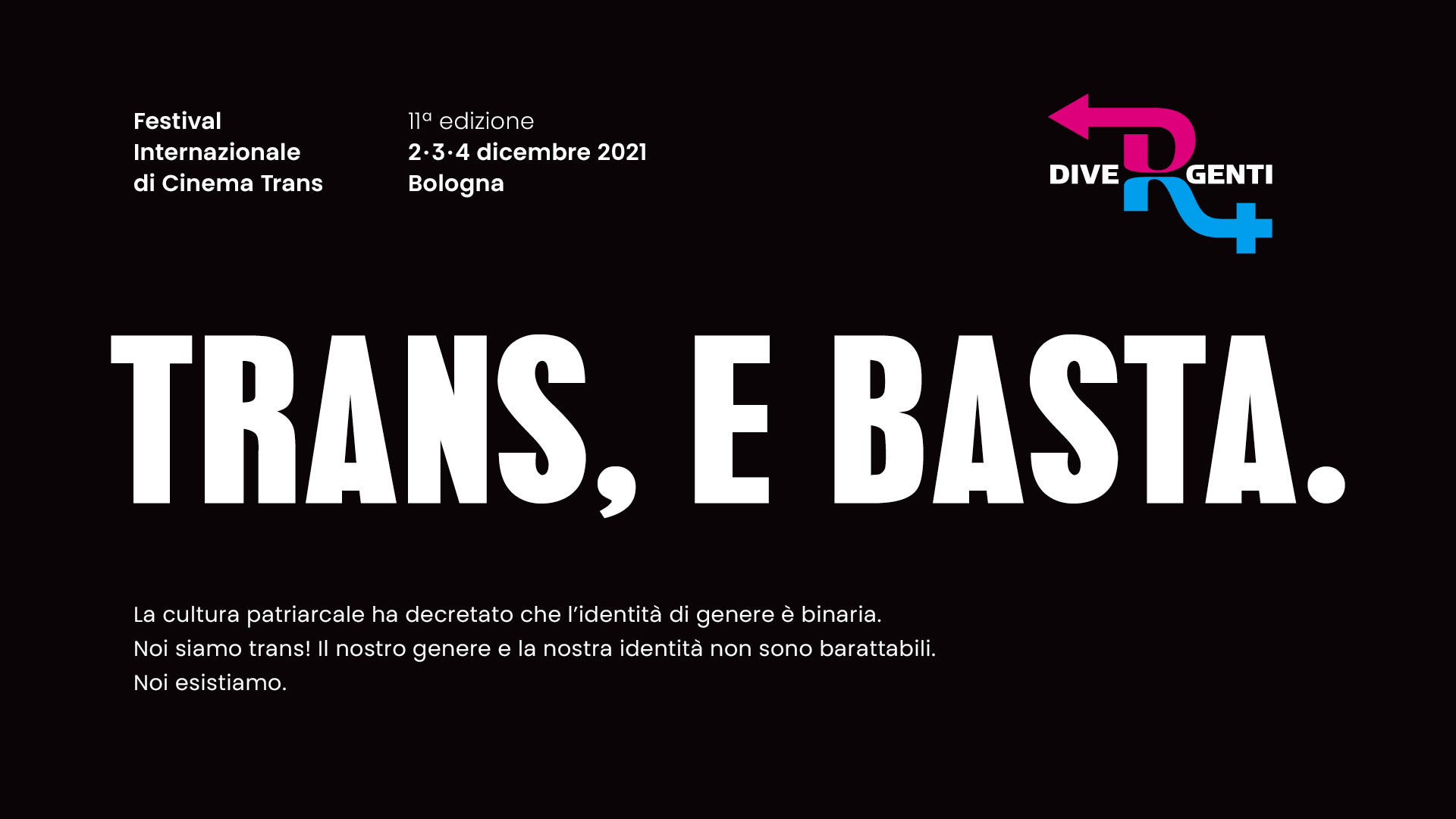 Programma Divergenti Festival di Cinema Trans 2021